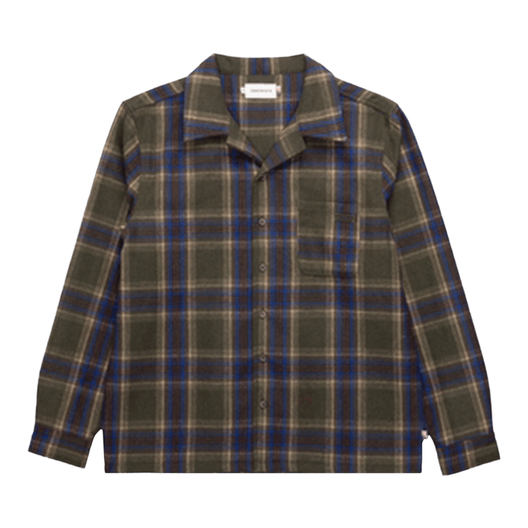 Honor The Gift Plaid Flannel Long-Sleeve Overshirt 'Olive'