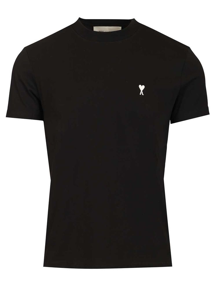 AMI Paris Logo Embroidered Crewneck T-Shirt