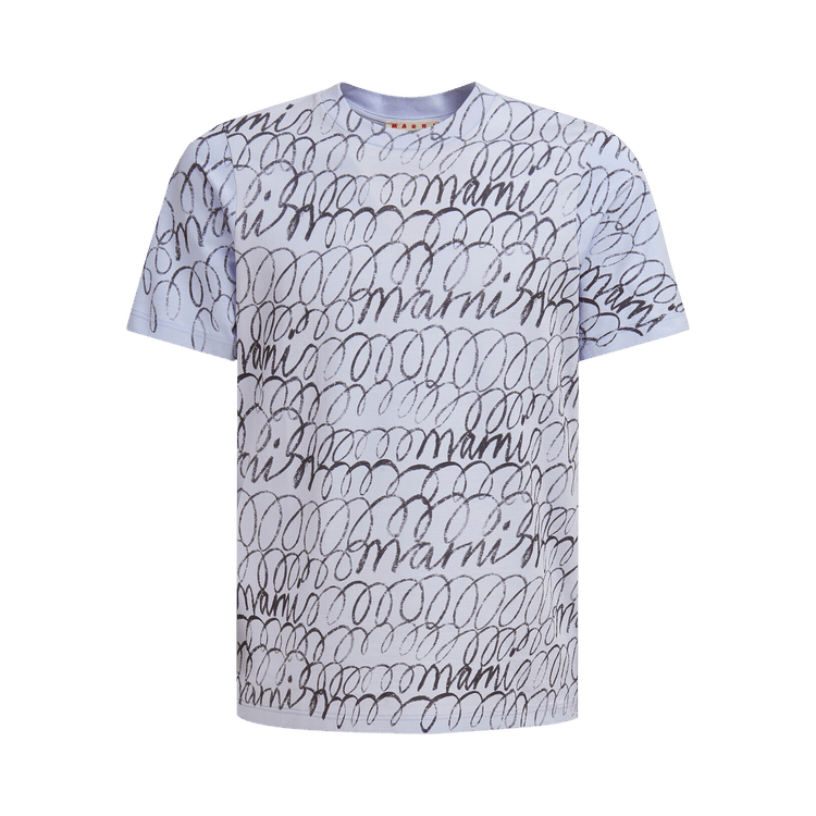 Marni Scribble Motif T-Shirt 'Illusion Blue'