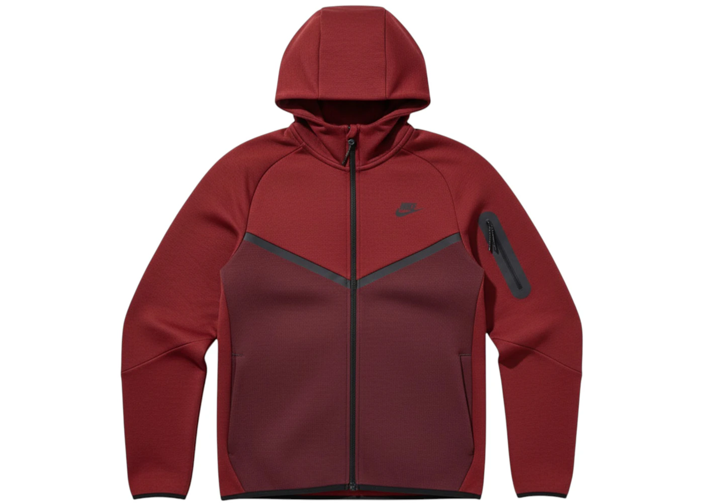 Nike Tech Fleece Windrunner Full Zip Hoodie Dark Team Red/Burgundy Crush-Black
