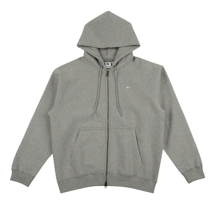 Nike Solo Swoosh FZ Hoodie 'Dark Grey Heather/Light Smoke Grey/White'
