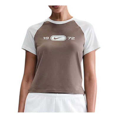 (WMNS) Nike Sportswear Chill Knit Slim Graphic T-Shirt 'Mink Brown'