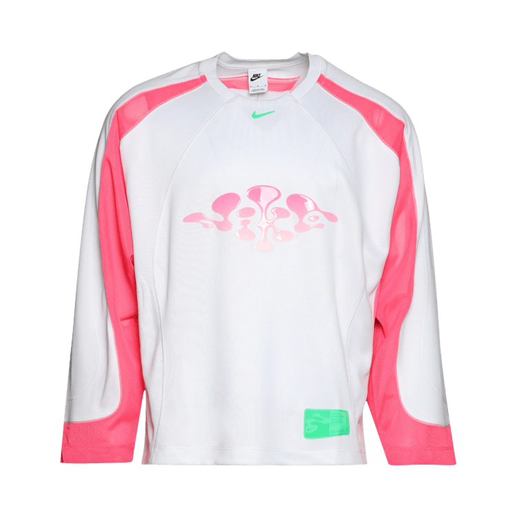 Nike Long-Sleeve Jelly Jersey 'White/Hyper Pink/Green Shock'