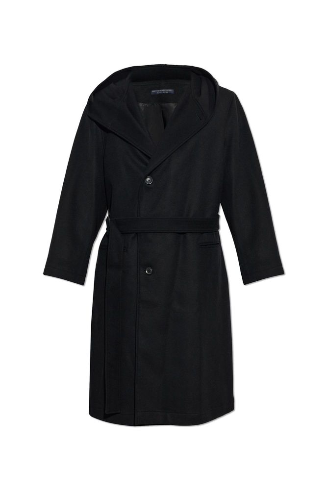 Yohji Yamamoto Belted Waist Hooded Coat
