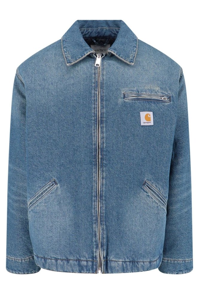Carhartt WIP Logo Patch Denim Zip-Up Jacket