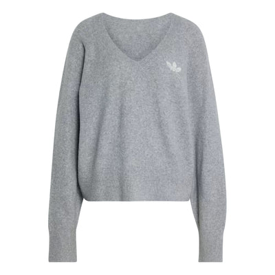 (WMNS) adidas Essentials Knit Sweatshirt Asia Sizing 'Medium Grey Heather'