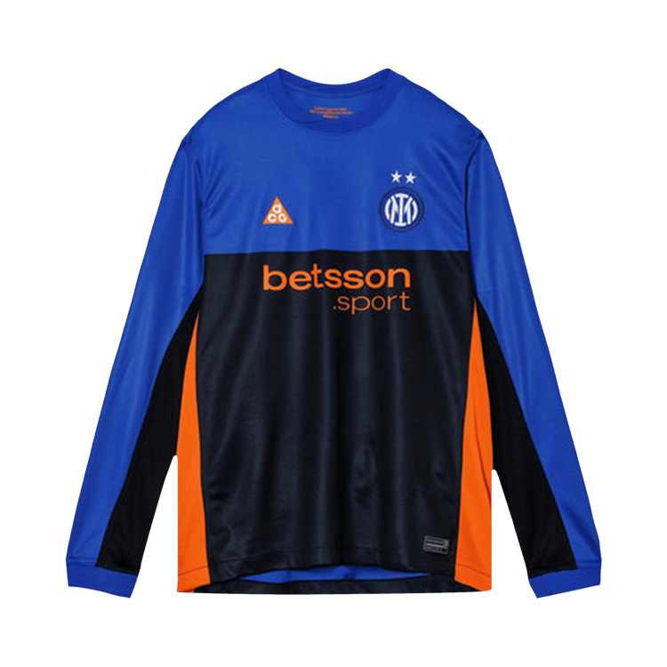 Nike x Inter Milan ACG Dri-Fit Long-Sleeve Replica Jersey 'Hyper Blue/Black/Safety Orange'
