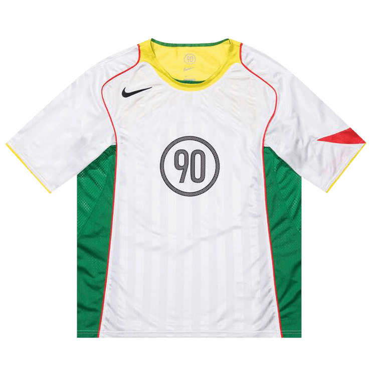 Nike T90 Dri-Fit Soccer Jersey 'White/Opti Yellow/Light Crimson/Black'