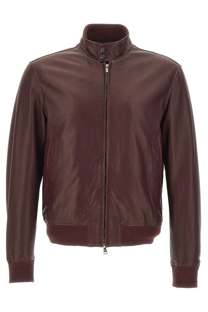 Tagliatore Ice Stand-Collar Leather Jacket