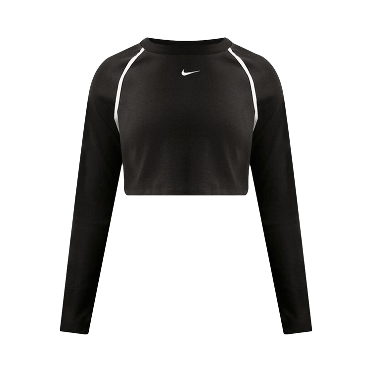 Nike NSW Tight Long-Sleeve Cropped Top 'Black/Chalk'