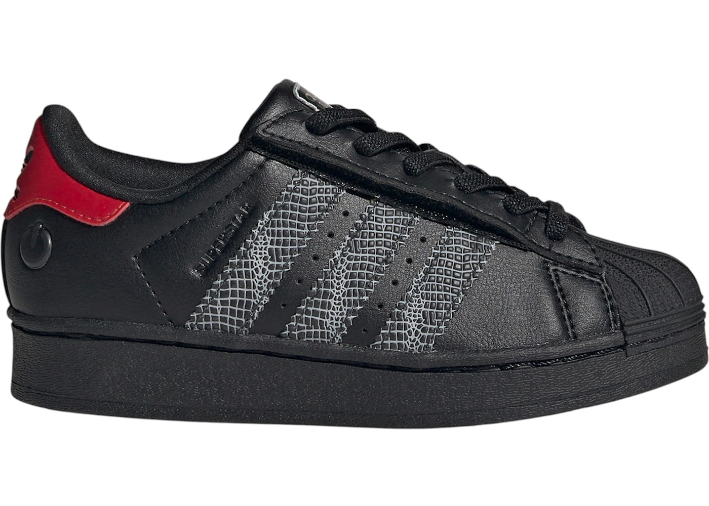 adidas Superstar LED Lights Comfort Closure Core Black Red (PS)