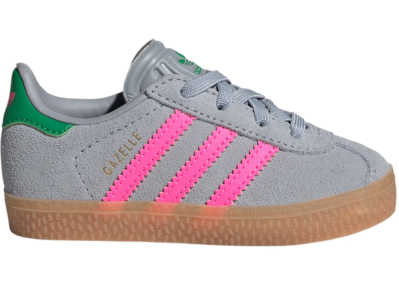 adidas Gazelle Comfort Closure Halo Silver Lucid Pink Green (TD)