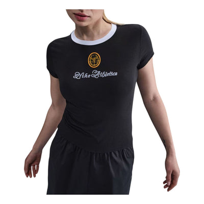 (WMNS) Nike Sportswear Chill Knit Slim Cropped T-Shirt 'Black'