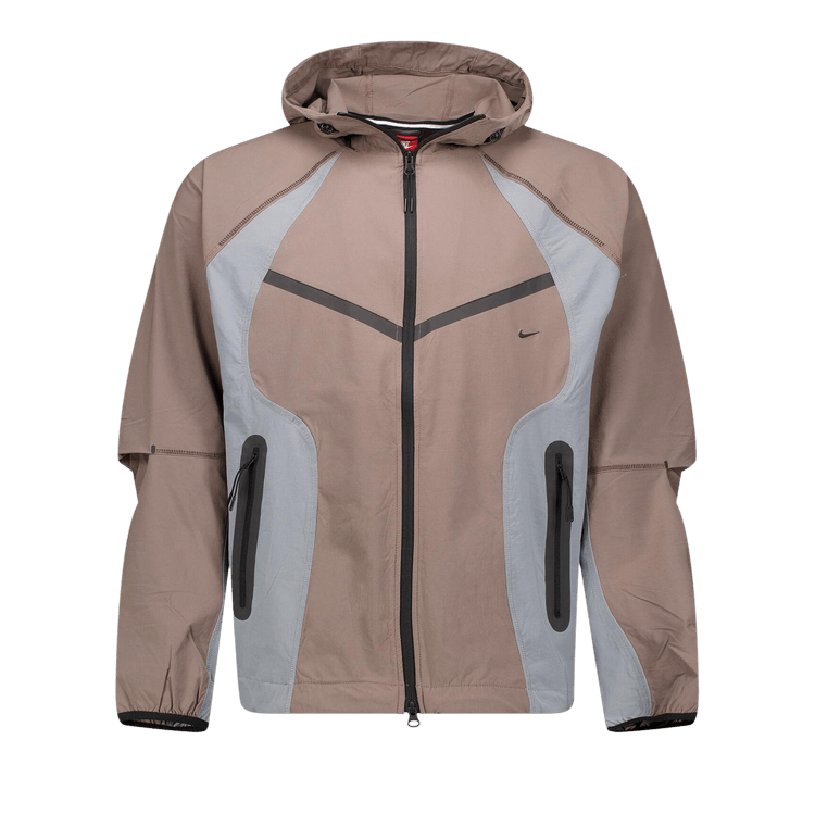 Nike Dri-FIT Woven Color Block Windrunner Loose Jacket 'Cave Stone/Cool Grey/Black'
