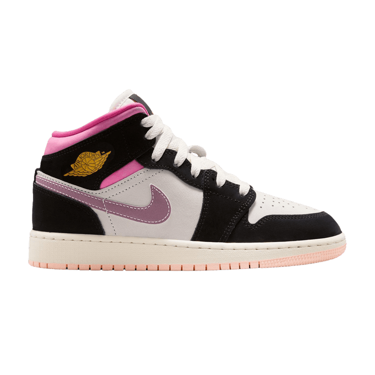 Air Jordan 1 Mid GS 'Black University Gold Pinksicle'