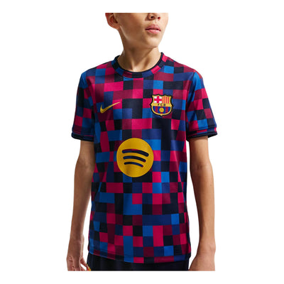 (GS) Nike x F.C. Barcelona Dri-FIT Pre-Match T-Shirt 'Noble Red Blackened Blue Mineral Yellow'