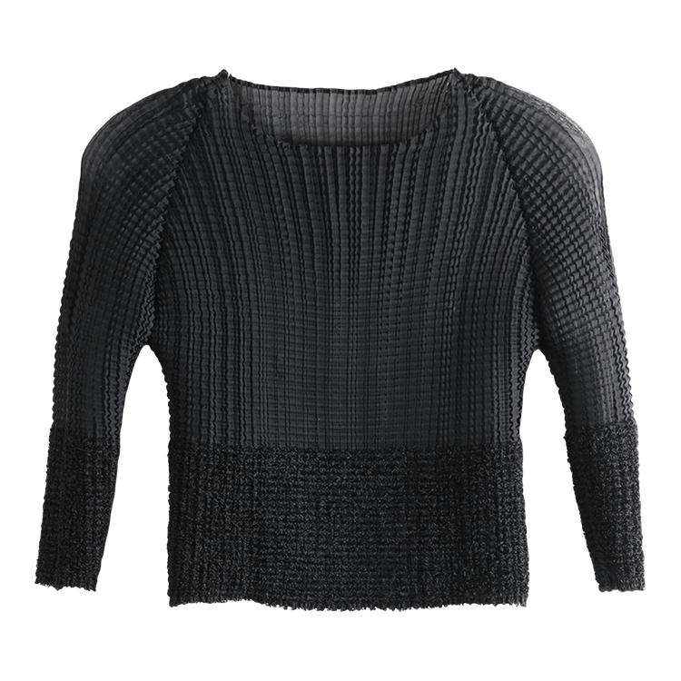 Issey Miyake Sheer Fuzzy Pleats Shirt 'Black'