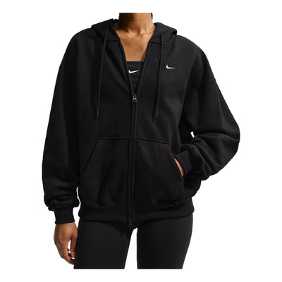 (WMNS) Nike Studio Fleece Medium Weight Oversized Hoodie 'Total Black Sail'