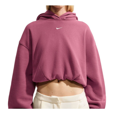 (WMNS) Nike Studio Fleece Medium Weight Oversized Cropped Hoodie 'Pink Smoke Sail'