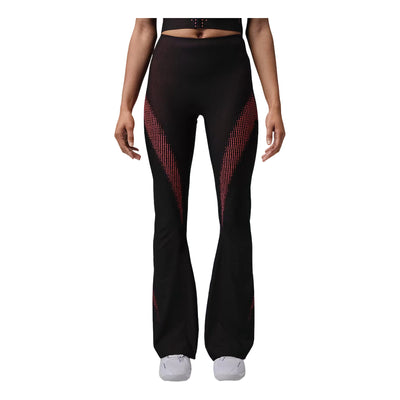 (WMNS) Jordan Sport Flightweight Dri-FIT High-Waisted Flared Leggings 'Black Infrared 23 Clear'
