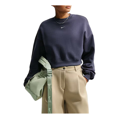 (WMNS) Nike Studio Fleece Medium Weight Oversized Cropped Crew 'Gridiron Sail'