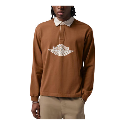 Jordan Flight Essentials Rugby T-Shirt 'Light British Tan Sail Shadow Brown'