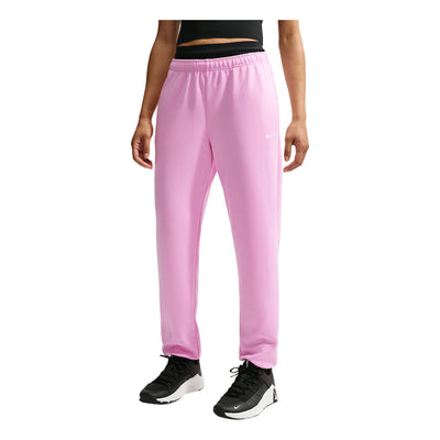 (WMNS) Nike Studio Fleece Sport Dri-FIT Mid-Rise Pants 'Pink Rise White'
