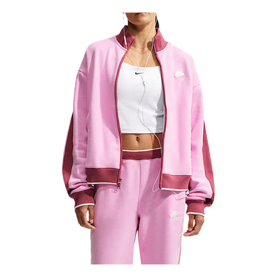 (WMNS) Nike Studio Fleece Medium Weight Nike Run Club Track Jacket 'Pink Rise Pink Smoke Sail'