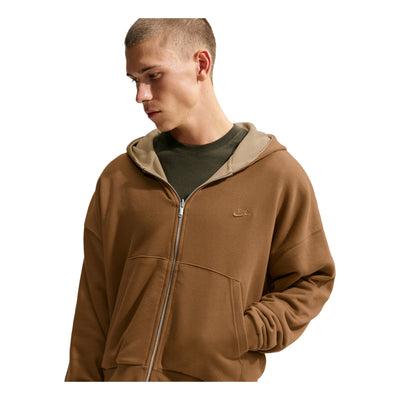 Nike Club Oversized Fleece Full-Zip Reversible Hoodie 'Ale Brown Parachute Beige White'