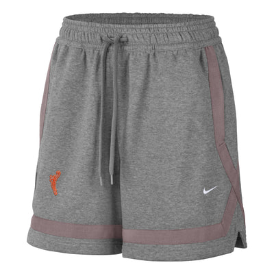 (WMNS) Nike WNBA 5" Studio Fleece Shorts 'Dark Grey Heather Taupe Grey White'
