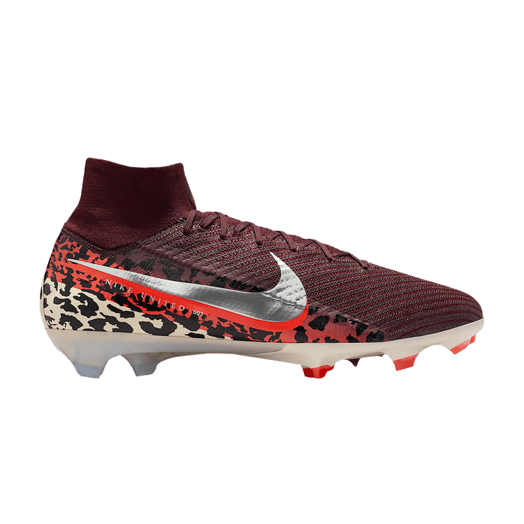 Nike United Mercurial Superfly 10 Elite FG High 'Burgundy Crush University Red Fossil Metallic Silver'