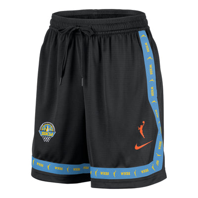 (WMNS) Nike Crossover WNBA Chicago Sky Shorts 'Black Brilliant Orange'