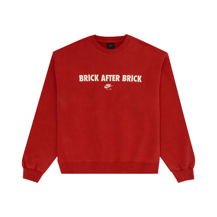 Air Jordan x Nigel Sylvester Brick After Brick Fleece Crewneck Sweatshirt 'Vermilion/Sail'
