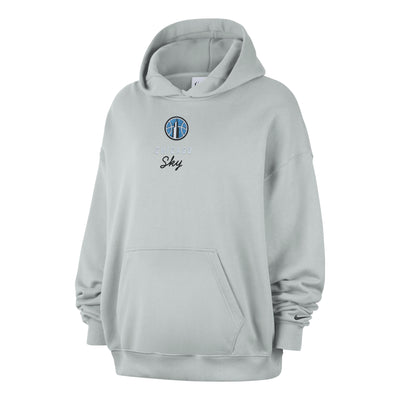 (WMNS) Nike Chicago Sky French Terry Oversized Hoodie 'Grey Haze Black'