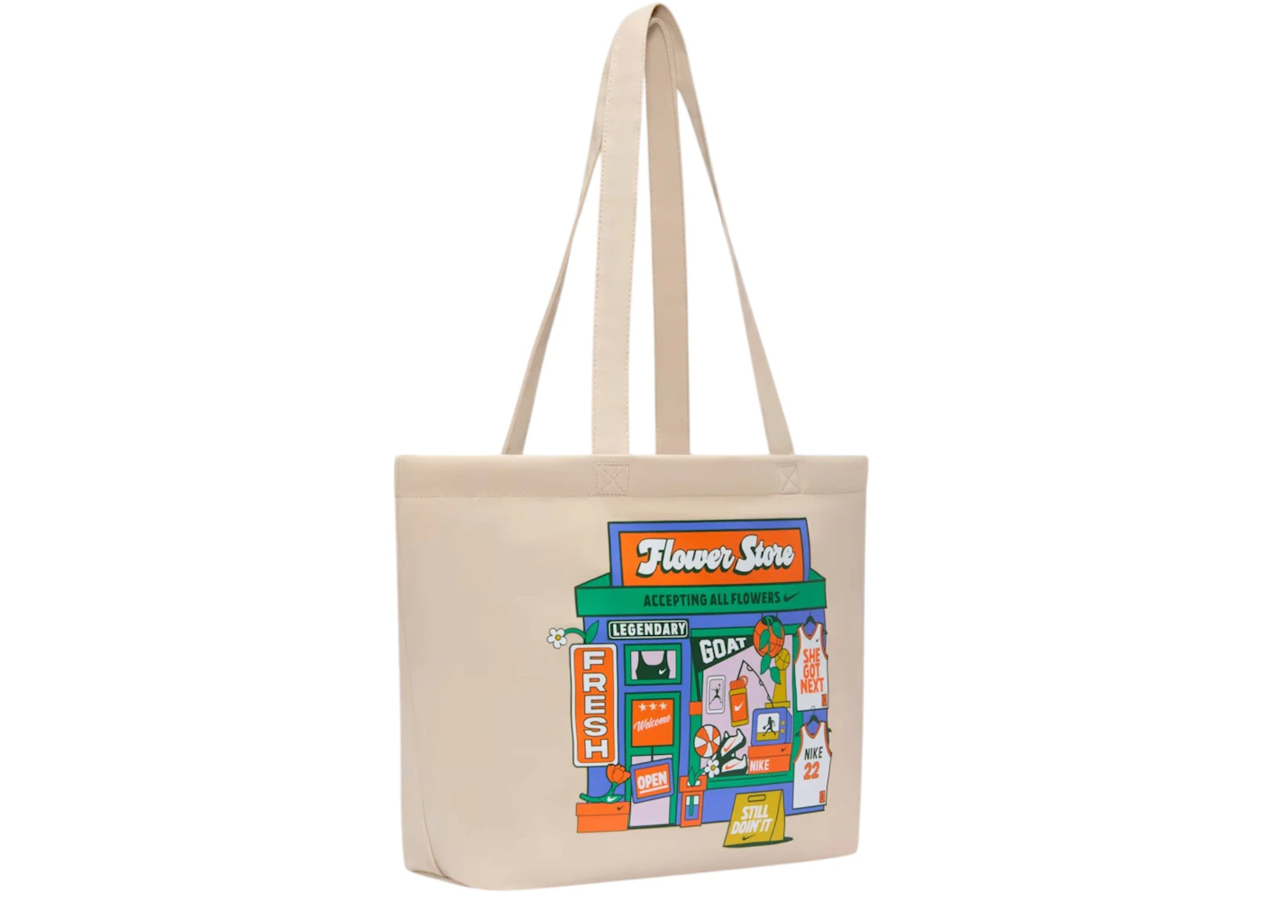 Nike Heritage 22L Tote Bag Oatmeal/Safety Orange/White