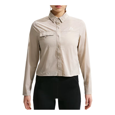 (WMNS) Nike x ACG Aireez Button-Up Graphic Trail Shirt 'Cream II Summit White'