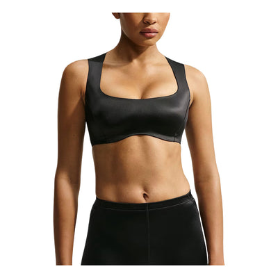 (WMNS) Nike SKIMS Satin Shine Open-Scoop Bra 'Obsidian'