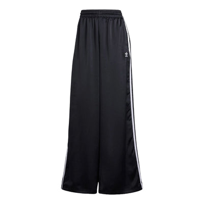 (WMNS) adidas Adicolor Satin Wide Leg Track Pants Asia Sizing 'Black'