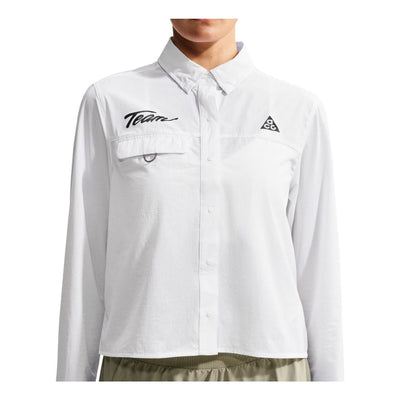 (WMNS) Nike x ACG Aireez Button-Up Graphic Trail Shirt 'Summit White Black'