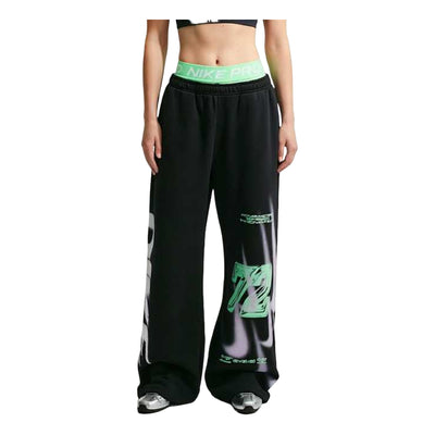 (WMNS) Nike Studio Fleece Medium Weight Oversized High-Rise Straight-Leg Graphic Pants 'Total Black Sail'