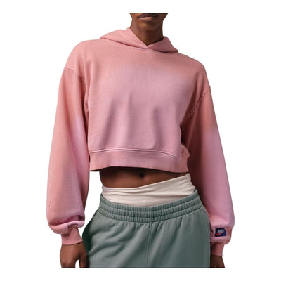(WMNS) Air Jordan Flight Fleece Mid Layer Cropped Hoodie 'Rust Pink Pearl White'