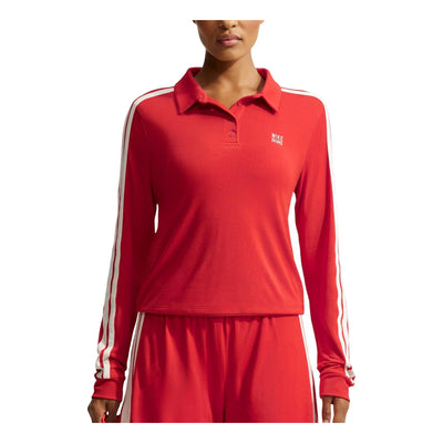 (WMNS) Nike x SKIMS Stretch Knit Long-Sleeve Polo Top 'Sport Red Ecru'