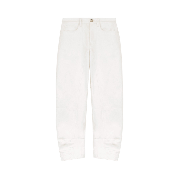 Jil Sander Logo Patch Straight Leg Trousers 'Porcelain'