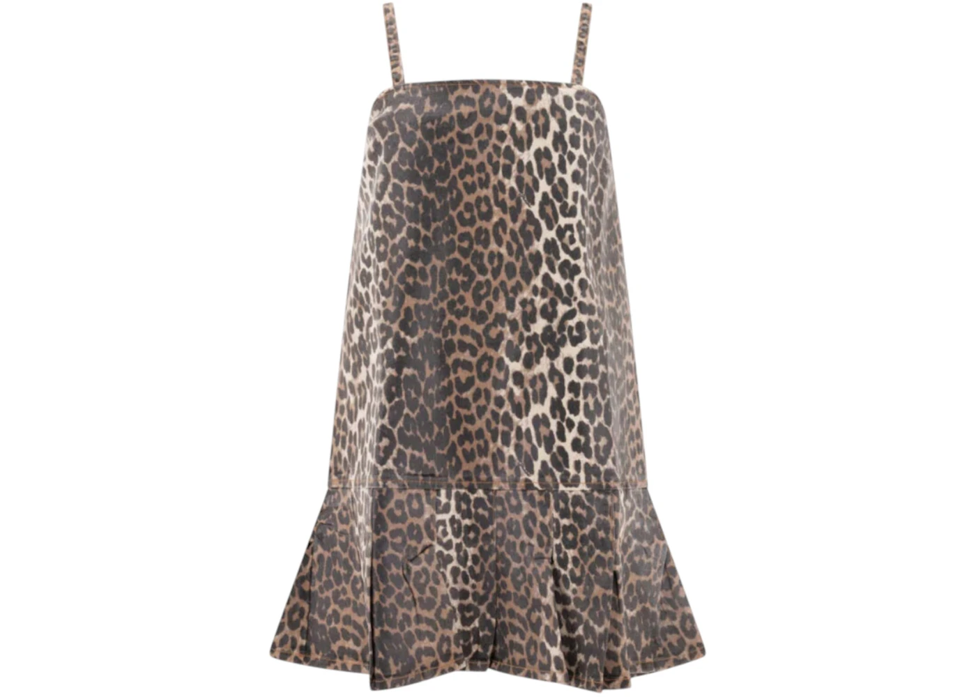 Ganni Women's Leopard Dress Brown