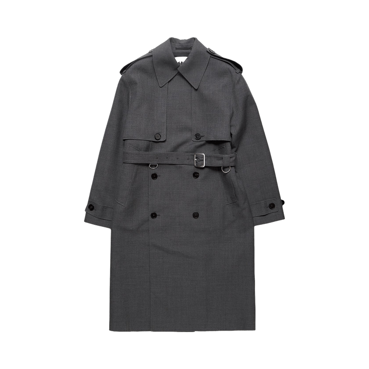 Jil Sander Wool Belted Trench Coat 'Grey'