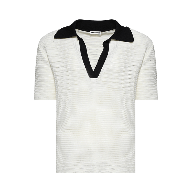 Jil Sander Short-Sleeve Knit Polo 'Chalk'