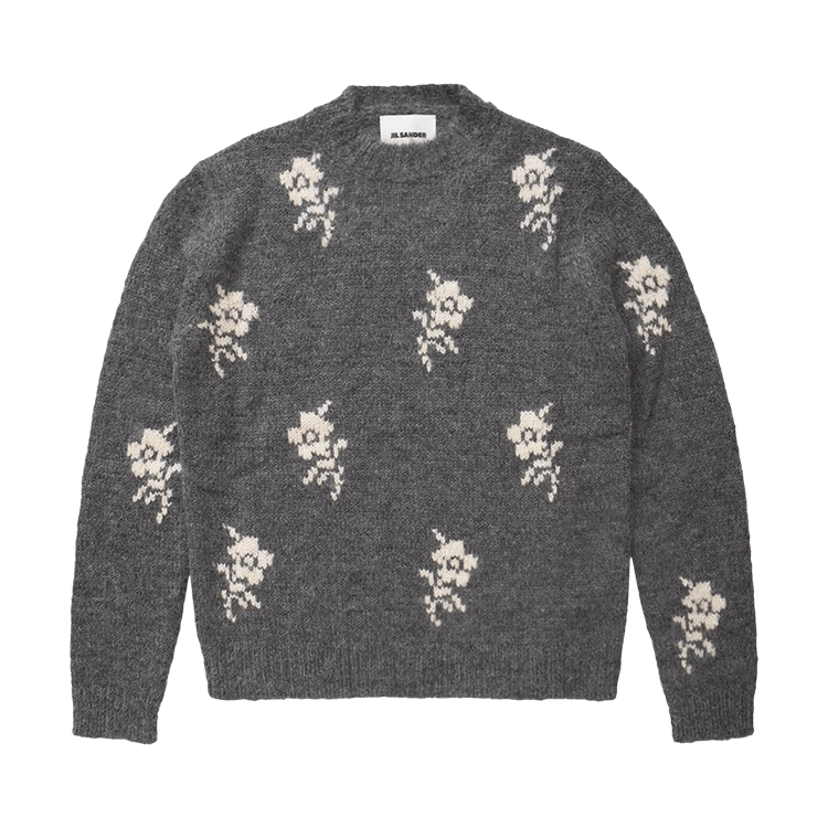 Jil Sander Flowers Intarsia Crewneck Sweater 'Moonless Night'