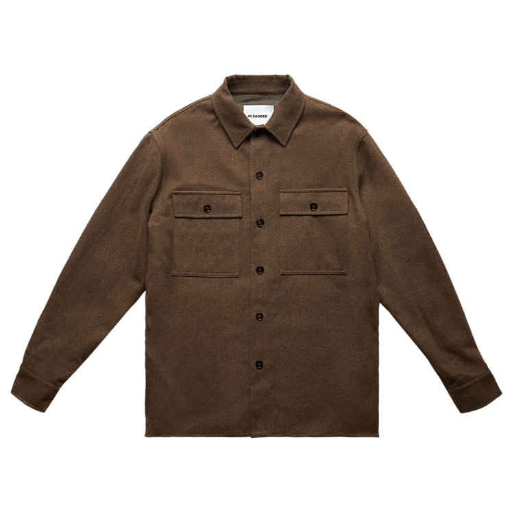 Jil Sander Sustainable Felted Wool Flannel Shirt 'Brown'