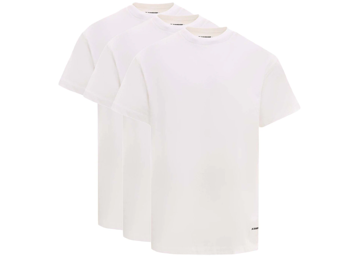 Jil Sander Man Biologic Cotton Logo Label T-Shirt Set White