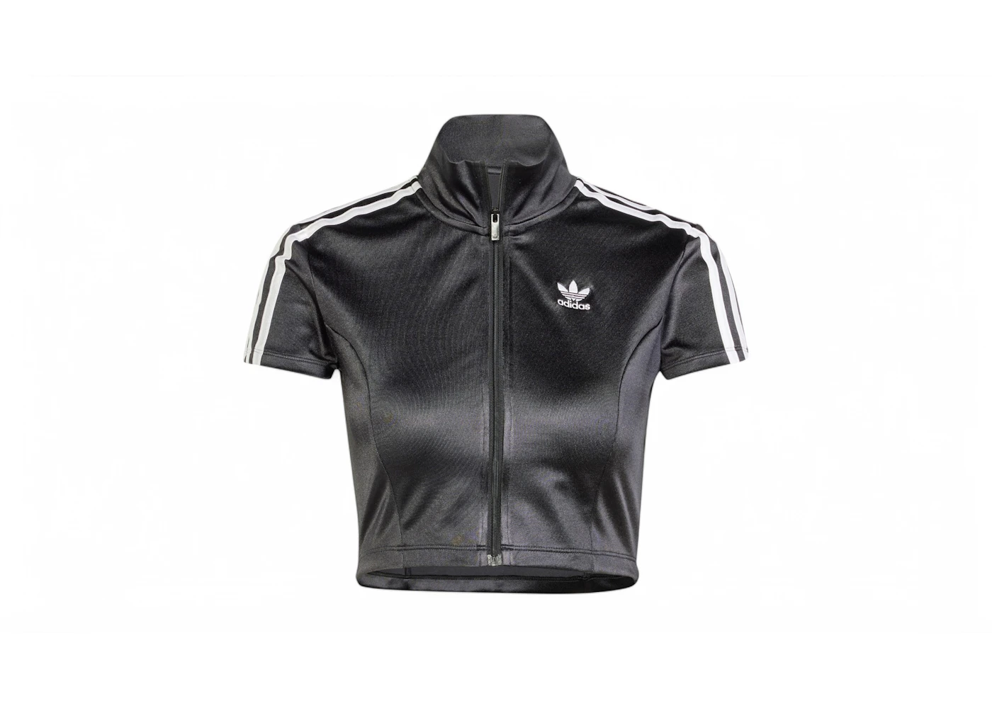 adidas Women's Adicolor Short Sleeve Track Long-Sleeve Top Black